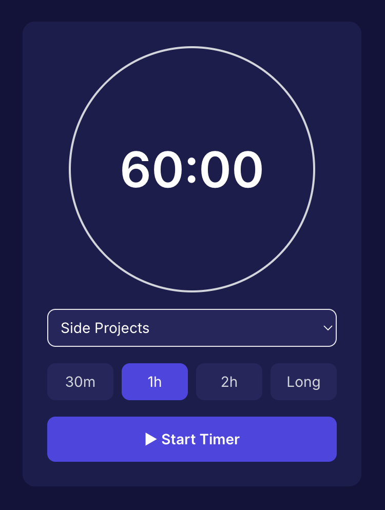 Focus Timer Interface